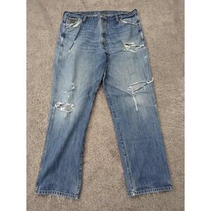 Cinch Jeans Mens 42x36‎ Blue Denim Distressed Made in Mexico